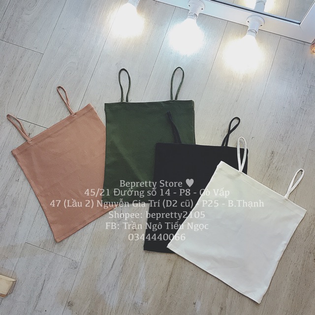 Áo 2 dây croptop ngang trơn | BigBuy360 - bigbuy360.vn