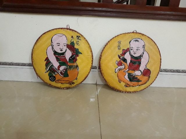 Tranh mẹt dân gian đông hồ trên mẹt tre