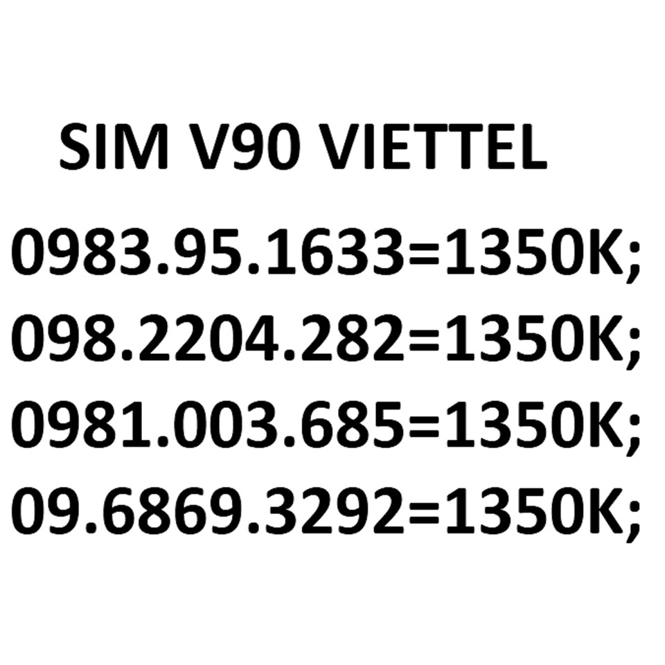 Sim đẹp 10 số viettel V90 ZX611