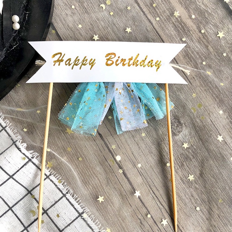 đồ trang trí bánh sinh nhật  [FREESHIP]  que cắm bánh ngựa nơ