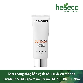 Kem chống nắng bảo vệ da tối ưu và lên tone da Karadium Snail Repair Sun Cream SPF 50+ PA+++ 70ml - Hàn Quốc Chính Hãng
