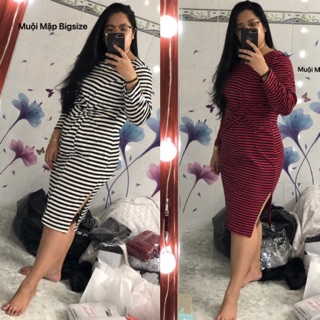 Đầm Body Xoắn Sọc Bigsize (Ảnh Thật)