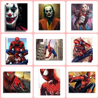 Bộ Tranh Sơn Dầu 40x50cm Diy Hình Người Nhện Và Joker Chất Lượng Cao