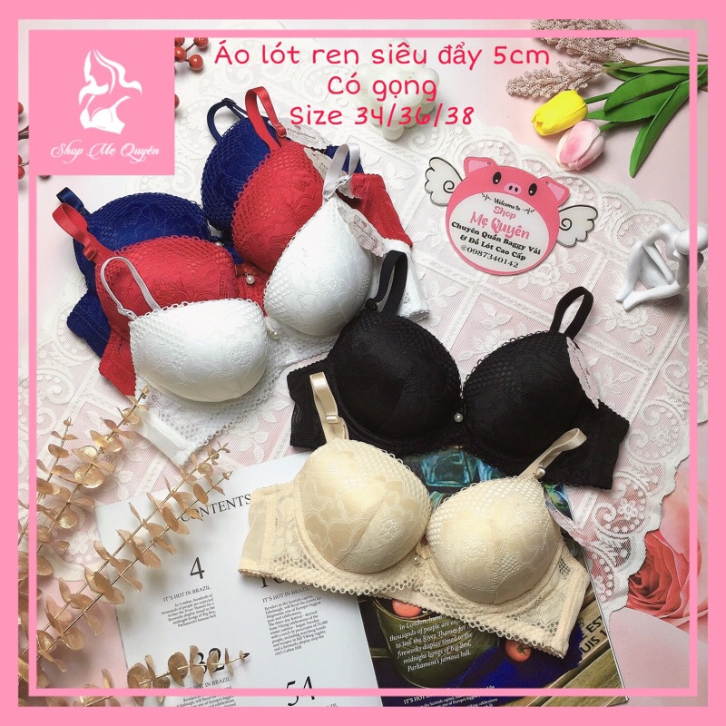 Áo lót nữ ren mềm có gọng mút nâng 5cm tạo khe gợi cảm, áo ngực nữ mềm mại thoáng mát tôn vòng 1 cho nàng 8077