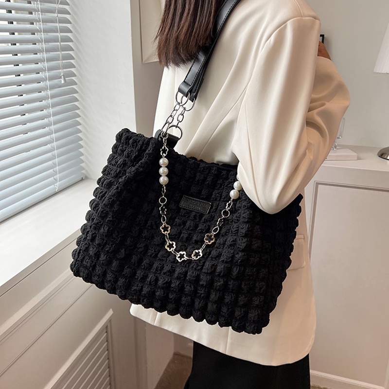 Túi tote đeo vai IELGY xếp ly bong bóng phổ biến tùy chọn màu sắc dành cho nữ