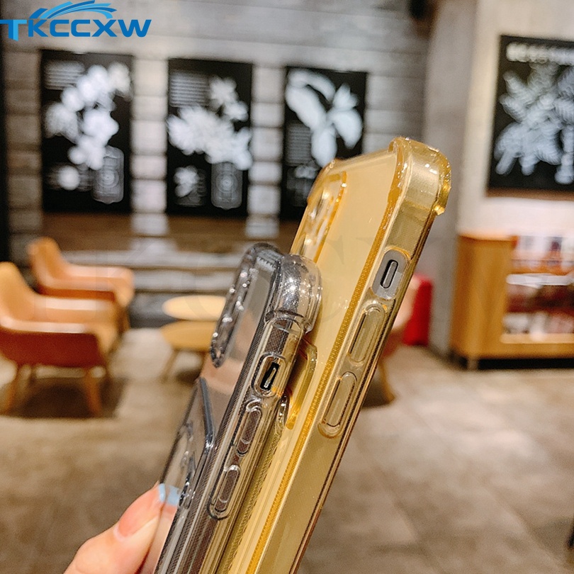 Ốp Điện Thoại Mềm Trong Suốt Chống Sốc Có Ngăn Đựng Thẻ Cho Samsung S20 S21 FE S20 S21 Ultra S20 21Plus