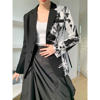 Áo khoác blazer vest nữ phối màu cá tính