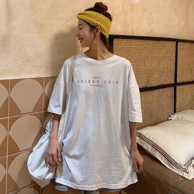 Áo thun phông PINK tay lỡ form rộng FRIEND SHIP Unisex