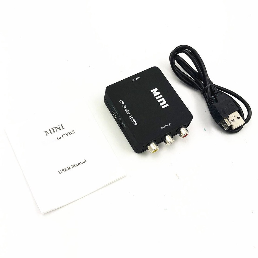 [New promo]1080P HDMI-compatible Mini VGA To RCA AV Composite Adapter With 3.5mm Audio