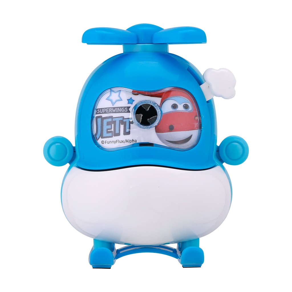 Gọt chì quay tay Deli - Hình máy bay trực thăng Super Wings Đội Bay Siêu Đẳng  - Màu Hồng/Xanh - 1 chiếc - ER10904