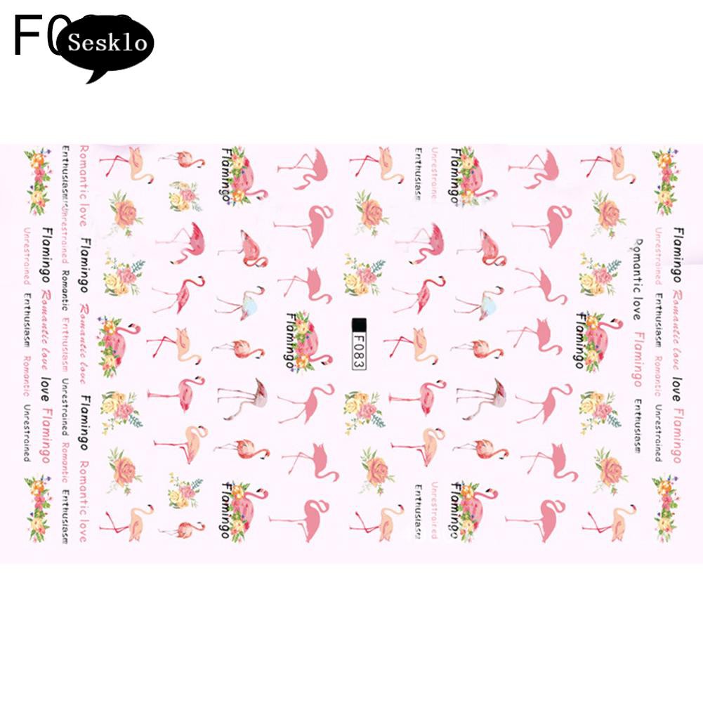 Bộ Đồ Hóa Trang Nhân Vật SK Độc Đáo☀1 Tấm Sticker Dán Móng Tay Họa Tiết Chim Hồng Hạc 3D Thời Trang