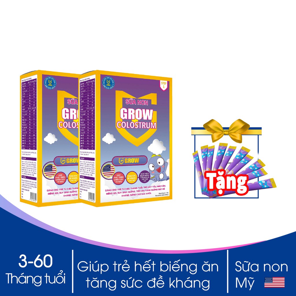 [Tặng 10 ngày dùng sữa] Combo 2 hộp Grow Colostrum (20 gói/hộp)