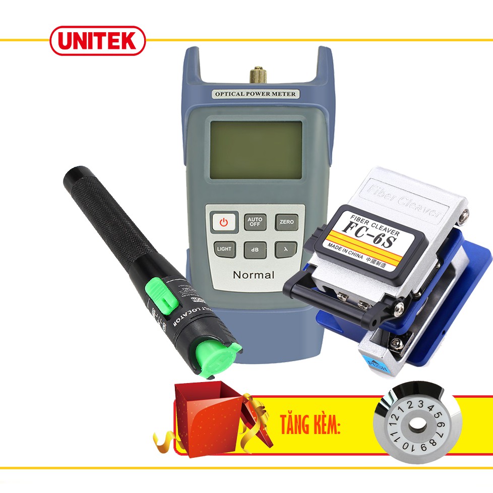 Máy Đo Công Suất Quang Normal + Dao Cắt Quang FC-6S + Bút Soi Quang 20KM Tặng Lưỡi Dao Cắt Quang