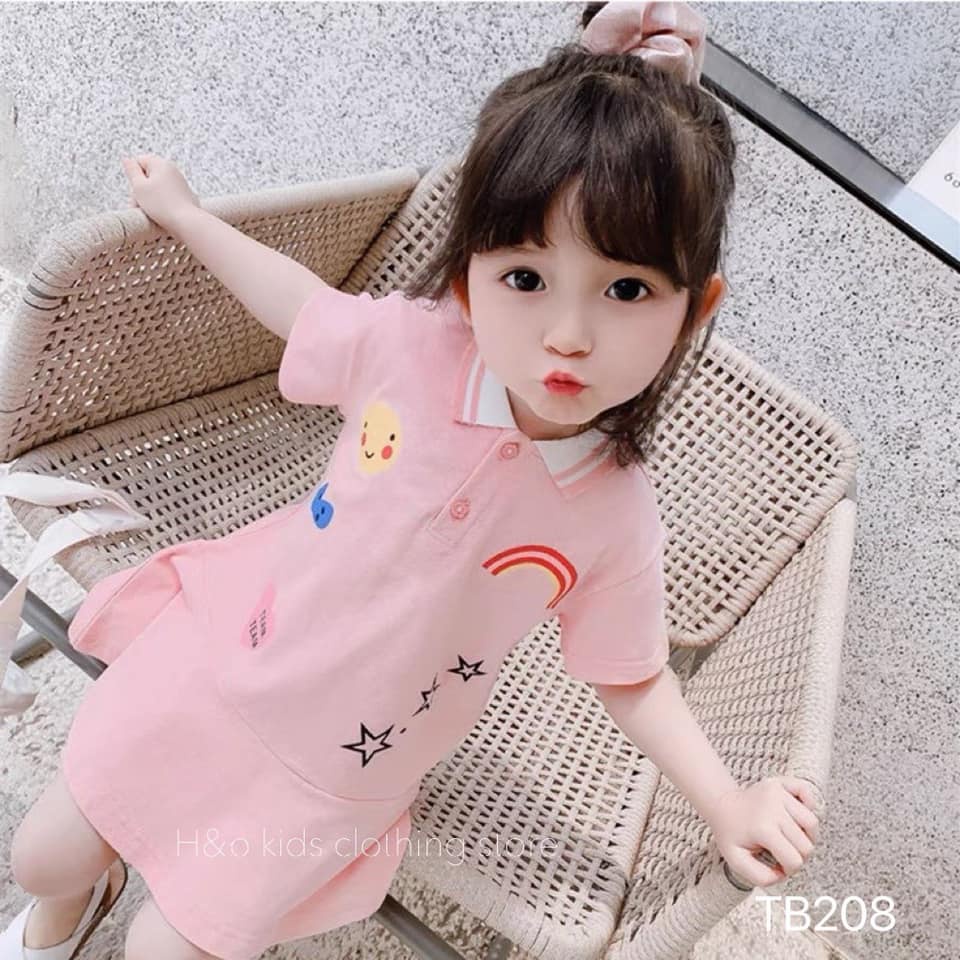 Váy cotton cộc tay dáng đuôi cá cực xinh cho bé gái