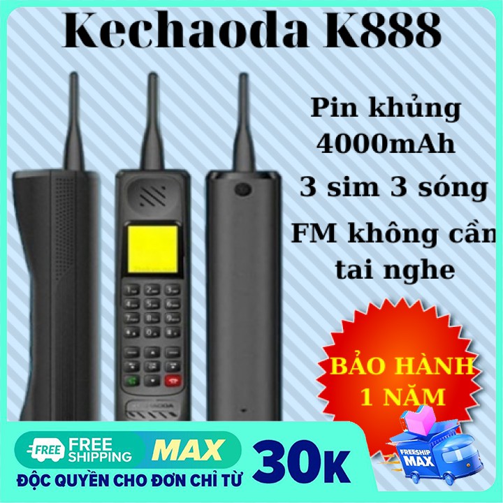 [Cực khủng] Điện thoại 3 sim phin khủng giá rẻ Kechaoda K888-Bảo hành 1 năm