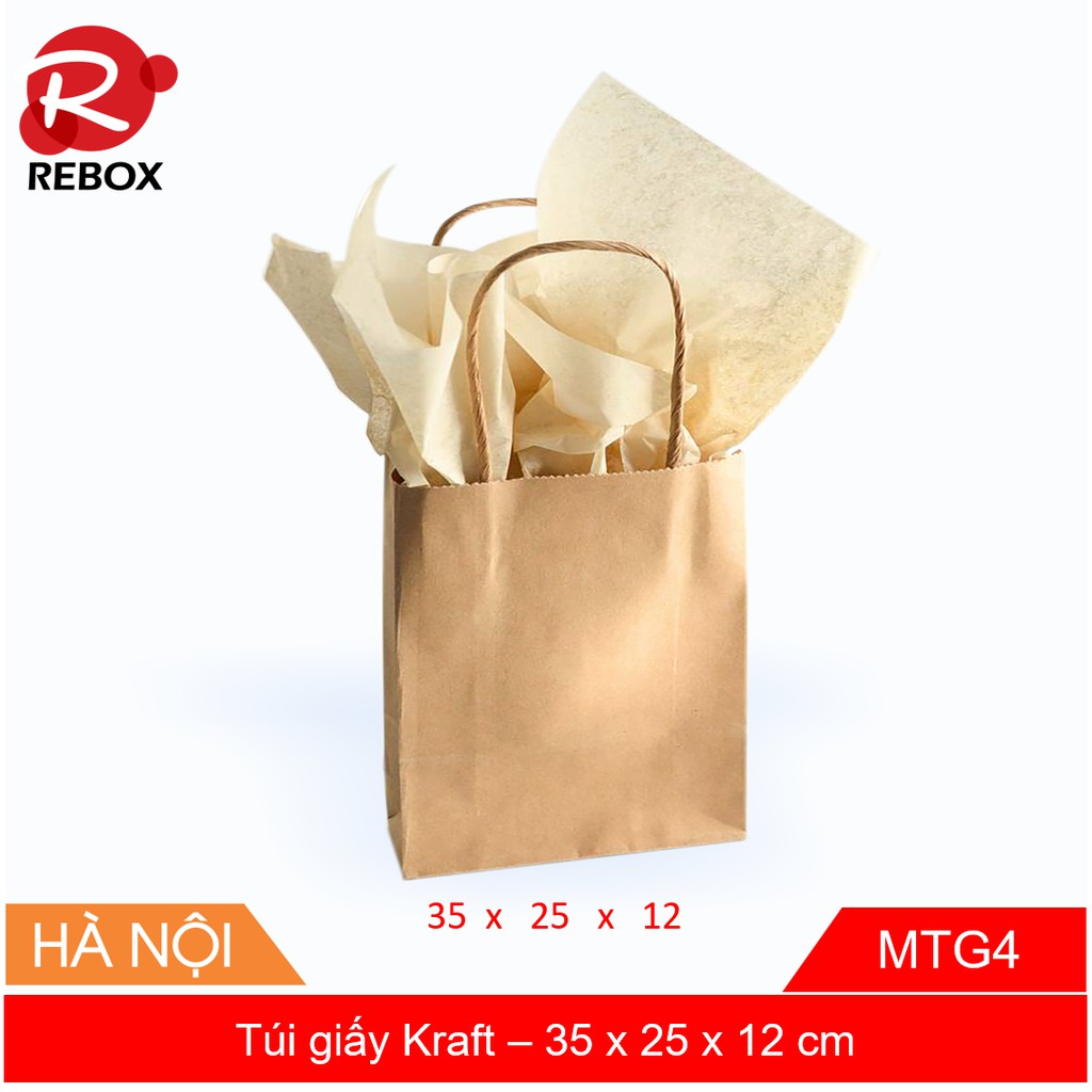 35x25x12 túi Kraft - Combo 20 túi giấy kraft có quai giá ưu đãi