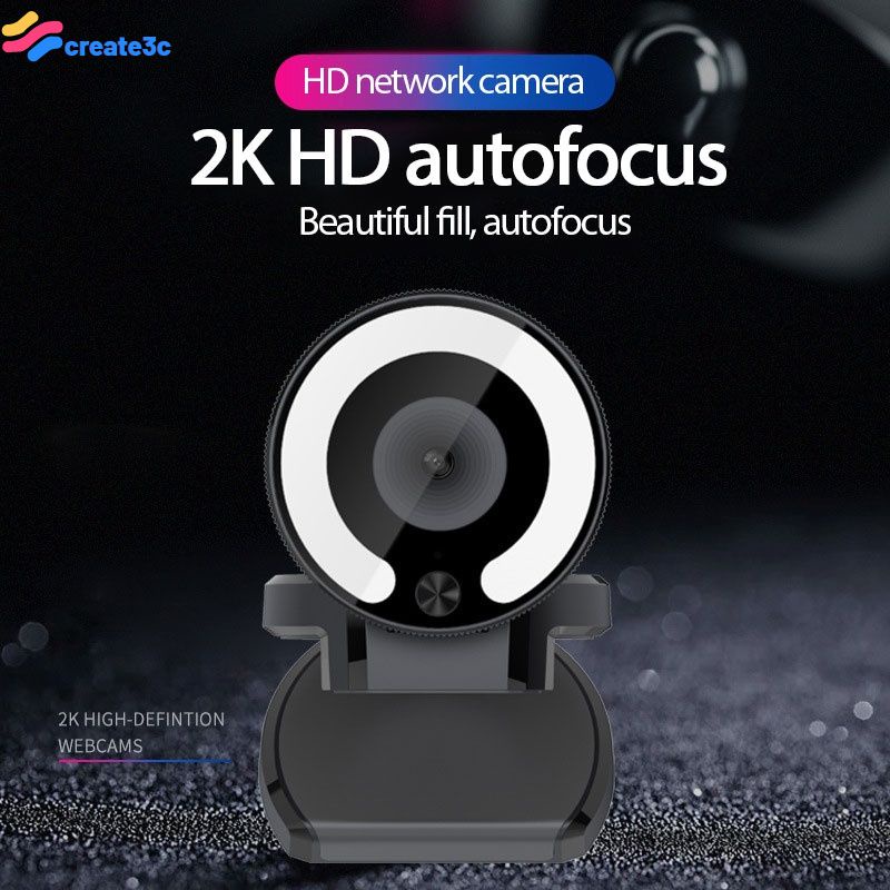 Camera Usb 2k Hd 1080p Góc Rộng 90 Độ Tự Động Lấy Nét Cho Máy Tính Creat3C 2k Hd