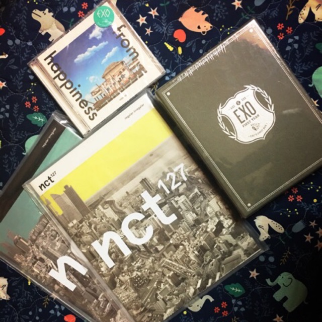 NCT 127 Regular Irregular album, EXO first box Dvd, EXO from happiness Dvd.