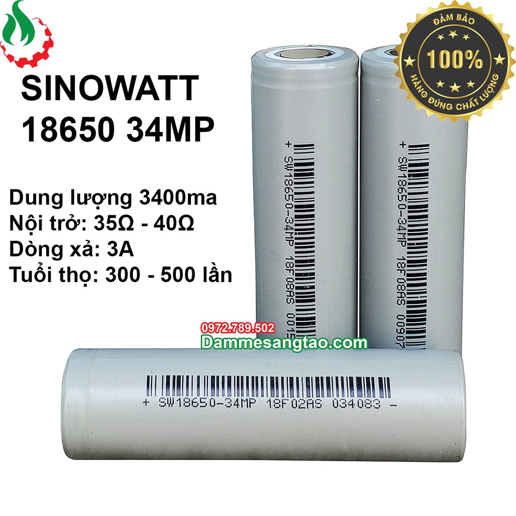 DMST Cell pin 18650 Sinowatt 3400mah - Xả 5A