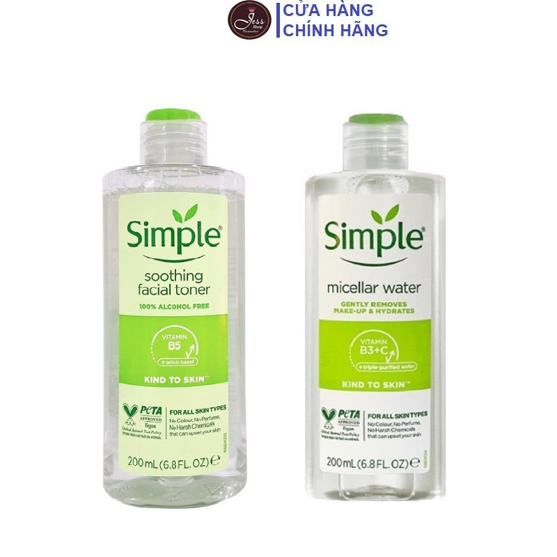 Bộ 2 Sản Phẩm Giúp Da Sạch Sâu Và Dưỡng Ẩm Cho Da Simple Kind To Skin