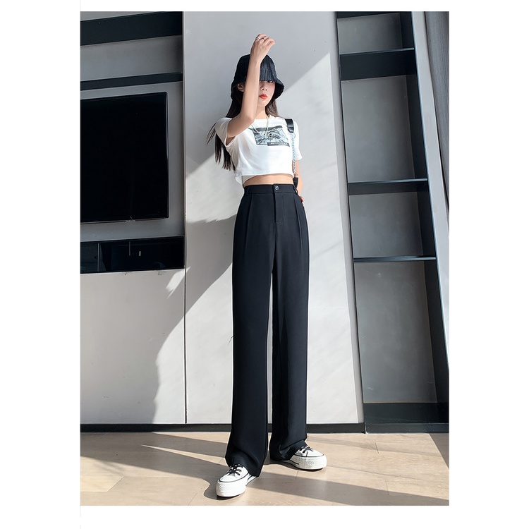 Quần Ống Rộng  Dáng Suông Đứng Kiểu Culottes, Cạp Cao Ống Loe Phong Cách Hàn Quốc ZOZO Siêu Đẹp Hai Màu Đen, Kem Đủ size | BigBuy360 - bigbuy360.vn