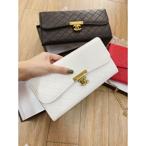 Ví cầm tay nữ, size 25, có dây đeo chéo, fullbox