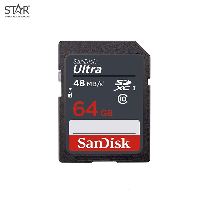 Thẻ nhớ SD Sandisk Ultra 64G Class 10 (SDSDUNB-064G-GN3IN)