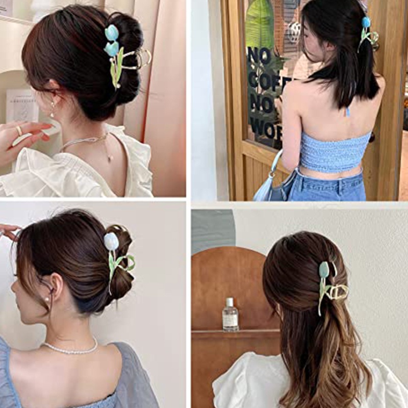 Kẹp Tóc Trang Trí Hình Hoa Tulip Cho Nữ
