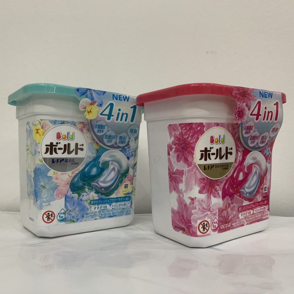Viên giặt xả P&G Bold Gel Ball 4D hộp 12 viên nội địa Nhật Bản kireya