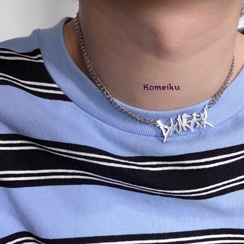 Dây chuyền mặt hình gai bằng thép titan phong cách hip hop punk