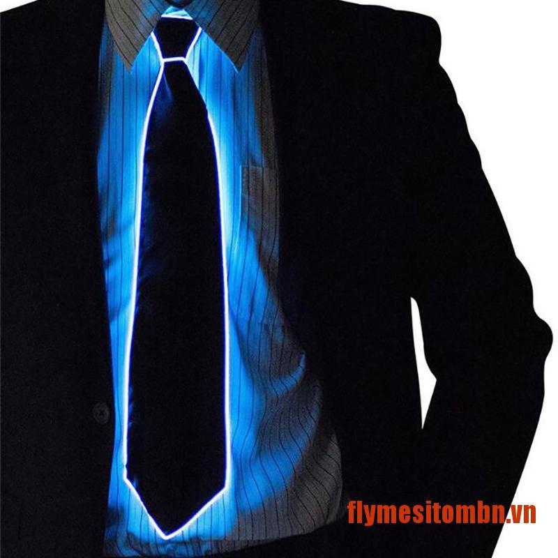 SITOM 1Pc Men Glowing Tie EL Wire Neon LED Luminous Party Luminous Light Up Decor