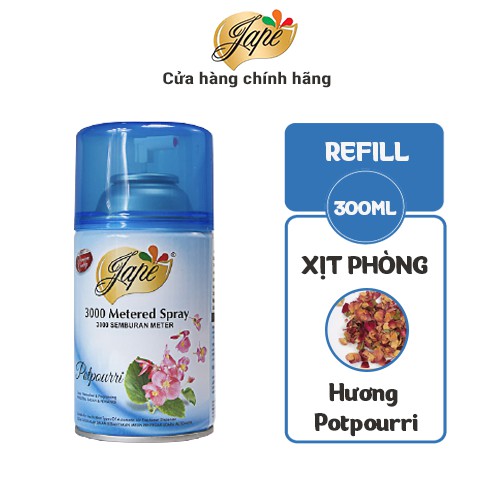 Nước Hoa Xịt Phòng Hương Tự Nhiên Jape Thơm Mát Dịu Nhẹ - Bình Refill (Lõi Thay Thế Máy Xịt Phòng) - 300ml