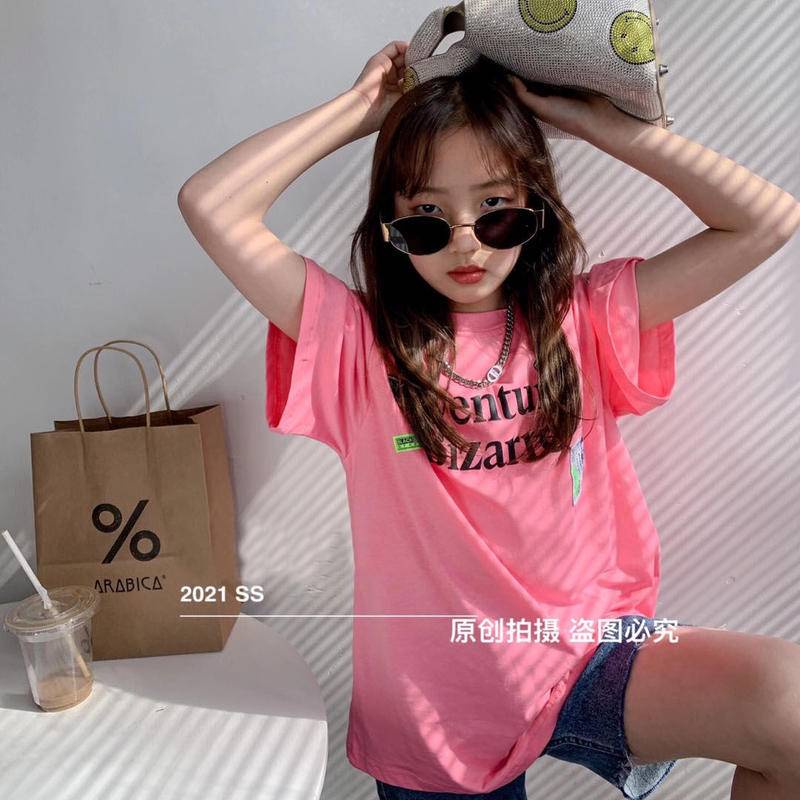 Áo Thun Cotton Tay Ngắn In Chữ Thời Trang Dành Cho Bé Gái