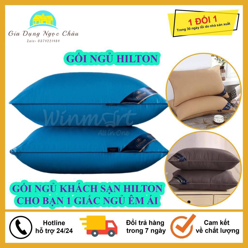 Combo 2 Gối Ngủ Cao Cấp HILTON, Bộ Gối Ngủ Chuyên Dành Cho Khách Sạn, Resort Cực Kỳ Êm Ái, Cho Bạn G