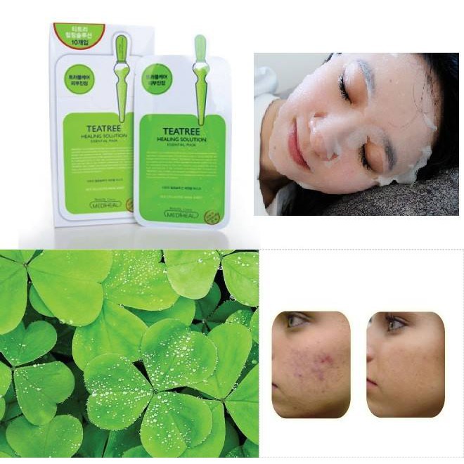 [Hot] Mặt Nạ Hỗ Trợ Ngăn Ngừa Giảm Mụn Mediheal Teatree Healing Solution Essential Mask [Chính hãng]