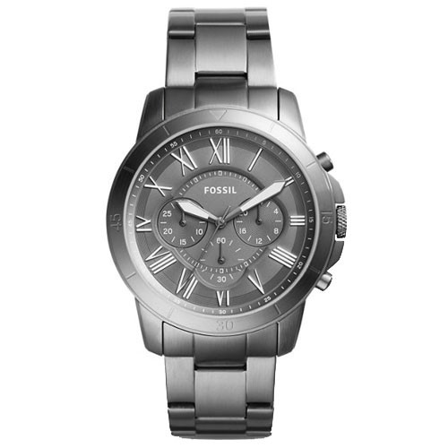 Đồng Hồ Nam Fossil Grant Grey Steel Band Chronograph FS5256