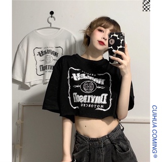 Áo croptop 2 màu đen trắng cá tính