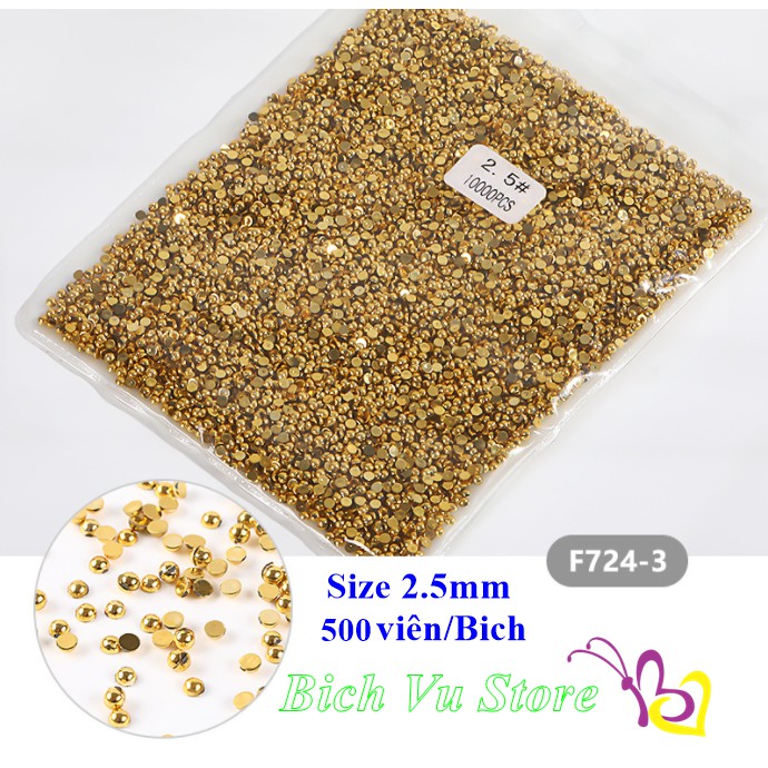 Hạt bẹt  bi trắng, Vàng nữa hạt 200 viên/bịch