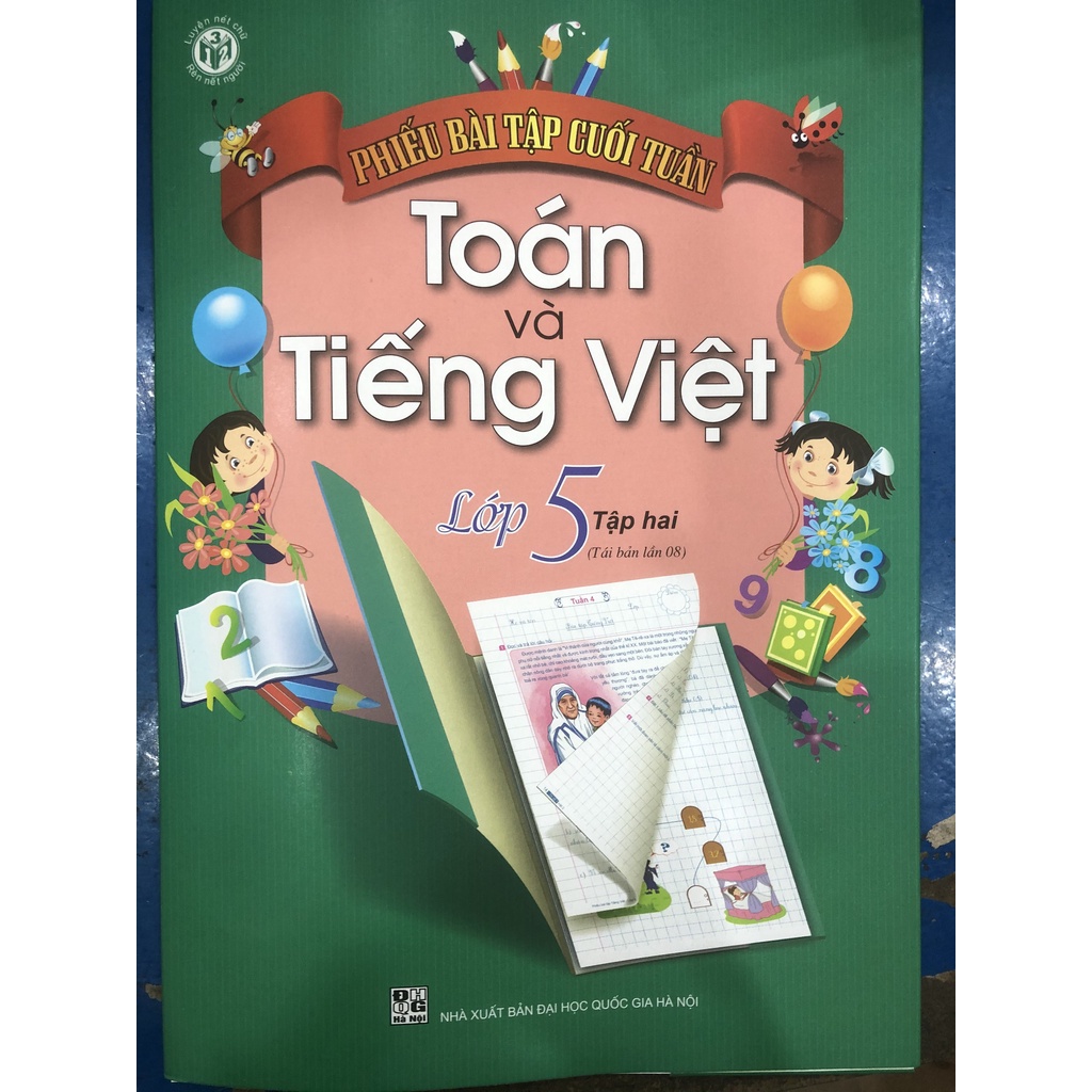 Sách - Phiếu bài tập cuối tuần Toán và Tiếng Việt Lớp 5 -