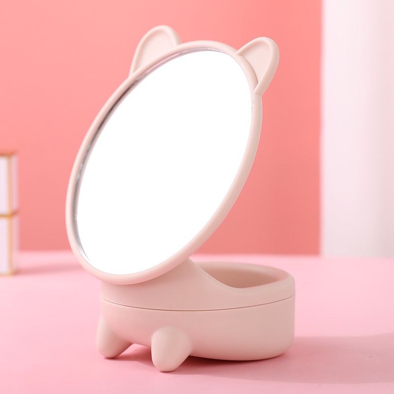 Gương Trang Điểm Mèo Con Có Khay Đựng Đồ Kute Dễ Thương