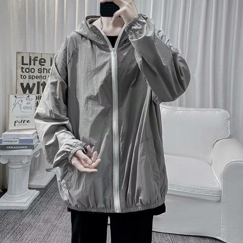 Áo Khoác Chống Nắng Dáng Rộng Bằng Lụa Lạnh Siêu Mỏng Thoáng Khí Phong Cách Hàn Quốc Thời Trang Mùa Hè Cho Nam