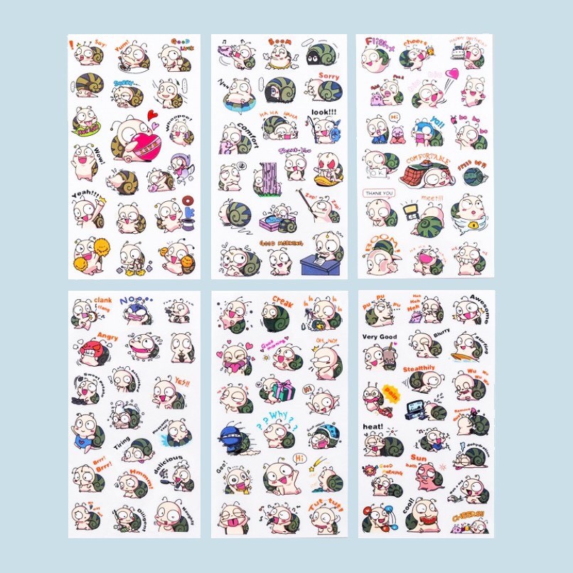 Set 6 tấm sticker chú ốc sên