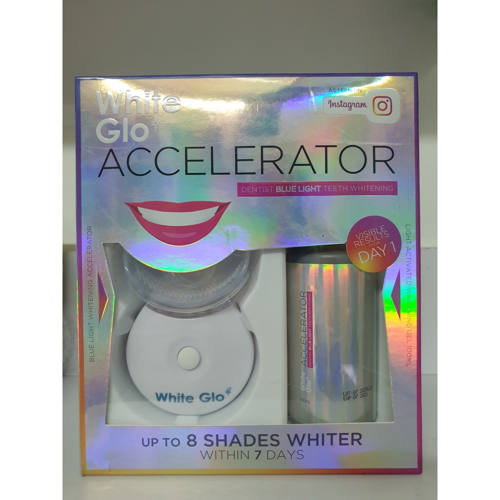 Bộ làm trắng răng White Glo Accelerator Blue Light của Úc
