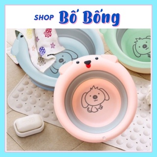 Chậu tắm rửa mặt gấp gọn cho bé silicon hình cún đa năng tiện lợi Shop bố bống