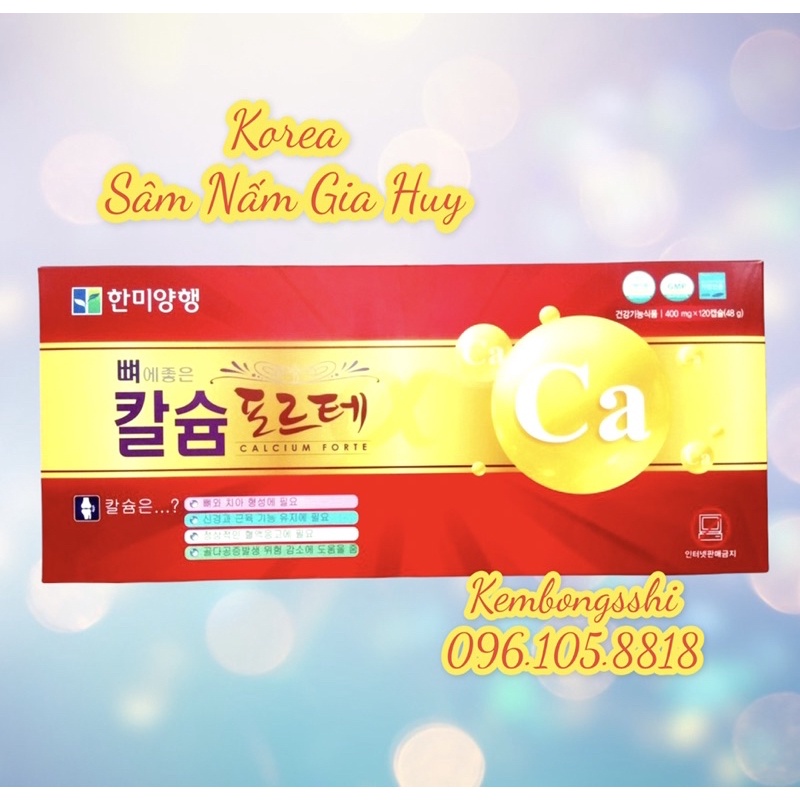 [HÀNG MỚI] Viên Canxi Hanmi Hàn Quốc Hộp Đỏ 120 Viên