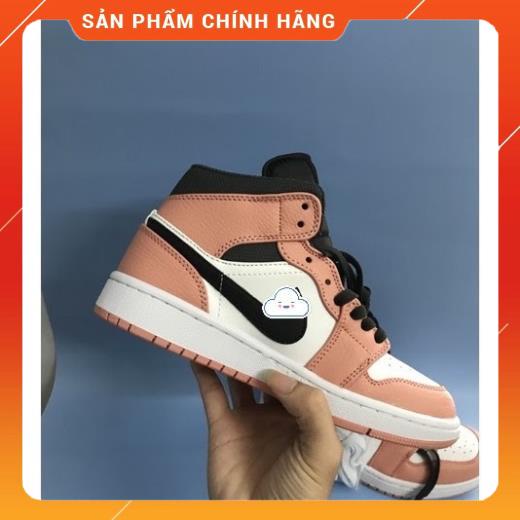 Giày thể thao nữ Jordan màu hồng móc đen cổ cao cực chất hot trend 2021, Full Box Bill | BigBuy360 - bigbuy360.vn