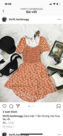 Đầm vintage hãng zara authentic