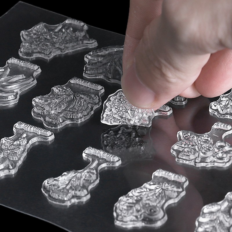 Con dấu silicon trong suốt trang trí đồ thủ công tiện dụng