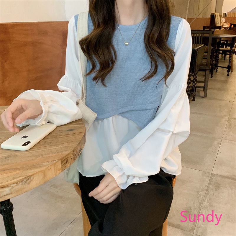 Plus Áo Sơ Mi Dài Tay Dáng Rộng Thời Trang Mùa Thu Hàn Quốc Dành Cho Nữ