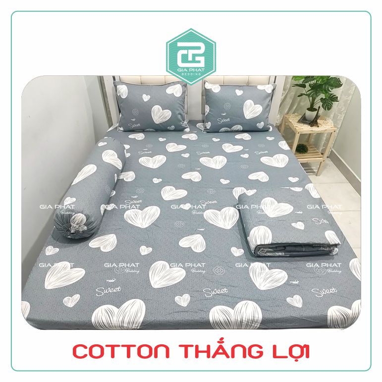 Bộ ga gối Thắng Lợi {4 món}100% Cotton chuẩn logo